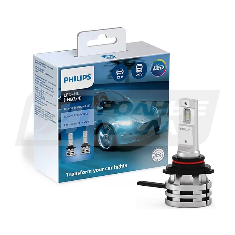 PHILIPS Ultinon Essential LED HB3/HB4 12/24V 24W P22d/P20d, набор 2шт 11005UE2X2